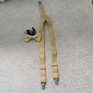 Gold Suspenders and Bow Tie Set for toddlers/kids